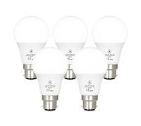 Pack-5, Led A60 Gls B22 Base 9W (100W Equivalent) Light 60mm Diameter Non-Dimmable Cool White 6400K Bayonet Energy Saving Bulb