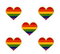Pack 5 Rainbow Pride Heart Shape Lapel Pin Brooches Pins Flag badge Brooch Badges (Rainbow)…
