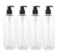 Pack 500ml Pump Bottles, Emulsion Bottles, Refillable Travel Bottles (Clear Bottle & Black Pump)