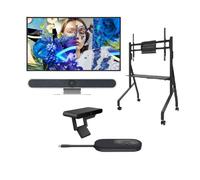 Pack 55" 4K Mobile BYOD Video Conferencing with Cleyver Room Bar Complete mobile meeting room solution with 55" 4K display, AI video bar, wireless