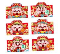 Pack 6 2026 Year Horses Frosted Red Envelopes With Cartoon Celebration For Festival And Design Gifts