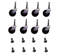 Pack 8 castors 1" 5/8 nylon wheels furniture/beds with sockets made in uk