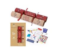 Pack 8 Tom Smith Charity Family Christmas Crackers Kraft Brown & Red Traditional Holy & Ivy Design