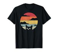 Pack A Punch Women's Retro Cat Graphic T-Shirt - Black, Short Sleeve, Small