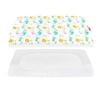 Pack and Play Fitted Sheet, Soft and Breathable Pack and Play Quilted Sheet, Thick Dinosaur Print Playard Playpen Sheets 39"×27"×5" fit Graco Play Yards and Foldable Mattress Pad