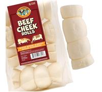 Pack Approved Beef Cheek Rolls for Dogs - Natural & Odor Free Treats - 5 to 6 Inch Beef Skin Chews - 4 Pack