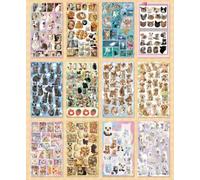 Pack, Coated Paper Scrapbook Stickers for Teens & Adults, for Laptop, Water Bottle, Scrapbooking, Journaling, Cat Lovers(Tabby Cat & Samoyed Edition)