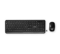 Pack Dutch QWERTY Wireless Keyboard with Wireless Mouse and USB Nano Receiver