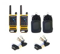 Pack Dynascan P19 + 2 cases with clip Pair of PMR-446 walkie-talkies with case and a range of up to 10 km, durable, and 2 cases for comfortable