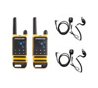 Pack Dynascan P19 + 2 interchangeable hook earphones Pair of PMR-446 walkie-talkies with case and a range of up to 10 km, durable, and 2