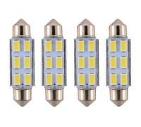 Pack Festoon LED Bulbs 6 LED SMD 5630 White Light DC 12V 41mm Low Power Consumption - ZHENV