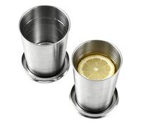 Pack Foldable Travel Mug Leakproof Silicone Cup with Keychain Portable Set