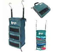 PACK Gear Hanging Backpack Organizer and Carry-On Organizer (Navy Blue and Black) - Built In Hooks For Convenient Hanging - Holds More Than 4 Packing Cubes - Durable - Only 9oz - Designed In USA By . (Teal)