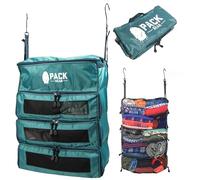 Pack Gear Suitcase Organizer | Pack More in your Large or Carry On Luggage | Unpack Instantly with these Compression Packing Cubes for Suitcases | Hanging Shelf Organizer for Closet (Black) (Medium)