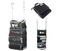 Pack Gear Suitcase Organizer | Pack More in your Large or Carry On Luggage | Unpack Instantly with these Compression Packing Cubes for Suitcases | Hanging Shelf Organizer for Closet (Black) (Carry-On)