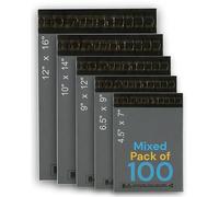 Pack it Pro 100 Mixed Size Strong Self-Seal Grey Mailing Bags | Postage Poly Mailers for Packing, Shipping & Parcel Delivery - Tamper Proof Plastic Bags (5 Sizes, Small to Large, 20 Each)