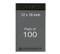 Pack It Pro Parcel Bags 100 Pack 12x16 Grey Mailing Bags, Large Postage Poly Mailers, Strong Self-Seal Envelopes, Tamper Proof Plastic Packaging Bag, Shipping, Delivery, Courier