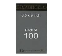 Pack It Pro Parcel Bags 100 Pack 6.5x9 Grey Mailing Bags, Small Postage Poly Mailers, Strong Self-Seal Envelopes, Tamper Proof Plastic Packaging Bag, Shipping, Delivery, Courier