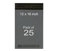 Pack It Pro Parcel Bags 25 Pack 12x16 Grey Mailing Bags, Large Postage Poly Mailers, Strong Self-Seal Envelopes, Tamper Proof Plastic Packaging Bag, Shipping, Delivery, Courier