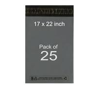 Pack It Pro Parcel Bags 25 Pack 17x22 Grey Mailing Bags, Postage Poly Mailers, Strong Self-Seal Envelopes, Tamper Proof Plastic Packaging Bag, Shipping, Delivery, Courier