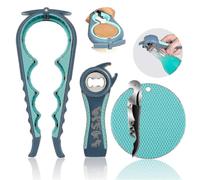 Pack Jar Openers for Weak Hands, Light Blue, Fashion Design, for Seniors with Arthritis