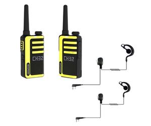 Pack Kenwood UBZ-LJ9SET + 2 Earhook Headphones Complete pack of 2 walkie talkies + 2 earpieces with push-to-talk microphone.