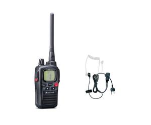Pack Midland G9 Pro + MA31L headset Walkie-talkie with emergency function, dual PTT, IPX5, PMR446/LPD with more robust chassis and transparent