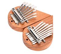 Pack Mini Thumb Piano with Key 2Pcs 8 Key Thumb Piano Portable Wooden Kalimba Pendant Heart Shape Mini Finger Instrument Kalimba Finger Piano Portable Heart Oval Bear Musical (Cyllde)