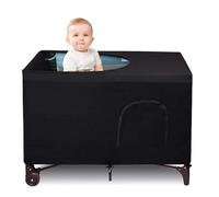 Pack N Play Blackout Canopy Cover Portable Travel Netting Crib Cover and Shade for Travel Cribs Indoor and Outdoor Children's Sleep Safety (Black)
