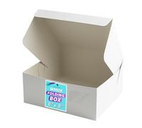 PACK N TRADE 8-Inch White Folding Cake Box, Pack of 25 - Food-Safe Cardboard Bakery Boxes (8″ × 8″ × 3″) for Cakes, Pastries, Cupcakes, Cookies & Treats