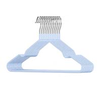 Pack Non Slip Rubber Coated Metal Hangers, Heavy Duty Space Saving Organiser Clothes Hangers for Wardrobe Coat Rack Rail Thin hanger (20, Blue)