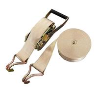 Pack of 1 2 3 4 5 6 Ratchet Straps Beige, 11023 LB Break Strength Cargo Tie Down Straps with Double J Hooks for Moving Appliances Motorcycle Trucks Trailer Boat(1set,10m/32.8Ft)