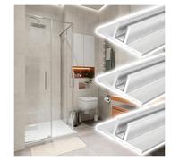 Pack of 1/2/3 T-shape Aluminum Fixed Shower Panel Track Cuttable, Glass-Acrylic-Wood Board Hidden Slot Edge Banding 60" 72" 96" Length(3pcs,L 7.5' (229cm) W 3/8"(10mm))