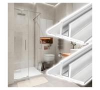 Pack of 1/2/3 T-shape Aluminum Fixed Shower Panel Track Cuttable, Glass-Acrylic-Wood Board Hidden Slot Edge Banding 60" 72" 96" Length(2pcs,L 7' (214cm) W 1/2"(12mm))