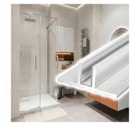 Pack of 1/2/3 T-shape Aluminum Fixed Shower Panel Track Cuttable, Glass-Acrylic-Wood Board Hidden Slot Edge Banding 60" 72" 96" Length(1pc,L 6.5' (199cm) W 1/2"(12mm))