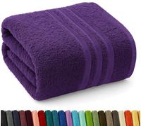 Pack of 1-2 Extra Large Jumbo Bath Sheets Egyptian Cotton XL Bath Towels - 100 x 150 cm - Hotel Quality Quick Absorbent Big Bath Sheets 600 GSM (1, Purple)