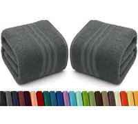 Pack of 1-2 Extra Large Jumbo Bath Sheets Egyptian Cotton XL Bath Towels - 100 x 150 cm - Hotel Quality Quick Absorbent Big Bath Sheets 600 GSM (2, Charcoal Grey)