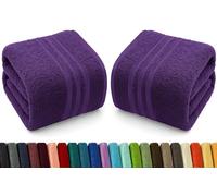 Pack of 1-2 Extra Large Jumbo Bath Sheets Egyptian Cotton XL Bath Towels - 100 x 150 cm - Hotel Quality Quick Absorbent Big Bath Sheets 600 GSM (2, Purple)