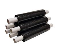 Pack of 1 Black Heavy Duty Pallet Shrink Wrap Roll - 400mm x 300m Industrial Stretch Film for Shipping, Moving & Storage - Opaque Plastic Wrap for Pallets, Boxes & Furniture