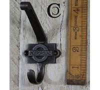 PACK OF 1 CAST IRON LONDON UNDERGROUND RAILWAY HAT & COAT HOOK INC SCREW REPRO RECLAIM VINTAGE