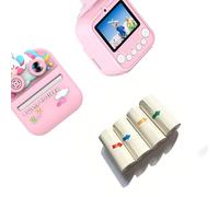 Pack of 1 Child Friendly Digital Camera with Cameras ABS Shell 32GB Storage Card Reader 4 Safe Photo Paper Rolls ABS Case Photo Paper Portable Travel Shockproof