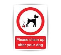 Pack of 1 Dog Fouling Signs Self Adhesive (200 x 150 mm) Waterproof Clean Up after your No Dog Fouling Sign Stickers Sara Prints®