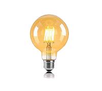 Pack of 1 E27 Edison Vintage LED Bulb E27 Globe Bulb Bulb G80 6W Warm White 2800K Equivalent 60W Halogen Bulb Amber Glass Filament Bulb Ideal for Nostalgic and Retro Lighting