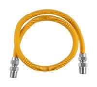 (Pack of 1) Efield 36-Inch Flexible Gas Line Connector, 1/2" MIP x 1/2" MIP Brass Adapter, Stainless Steel Gas Hose, Yellow,(HOSE071)
