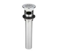 (Pack of 1) Efield Grid Drain Strainer for Bathroom Sink, Sink Drain with Overflow, Chrome Plated Brass,(DRAIN033)