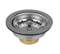 (Pack of 1) EFIELD Kitchen Sink Stainless Steel Drain Assembly With Strainer Basket and Rubber Stopper,(DRAIN031)