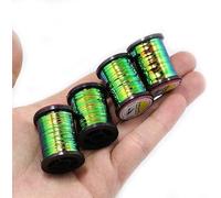 Pack of 1 Green Peacock Flat Tinsel 35 Yards Fly Tying Floss Thread Silky Yarns Fly Fishing Tying Line Materials Accessories