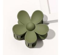 Pack of 1 Hawaii Flower Hair Claw Clips, Non-Slip Flower Hair Clips, Women's Plastic Flower Hair Clip, Elegant Hair Accessories for Women, Thick Thin Hair, Army Green
