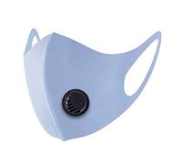 Pack of 1 Ice Silk Cotton Unisex Reusable Face Mask Protection, Washable Facial Skin Breathable Mouth Nose Shield for Anti Smoke Pollution, Masks With Breathing Valve Haze Face Coverings, Blue