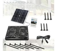 Pack of 1 IP65 Waterproof Photovoltaic Panel Exhaust Unit Including 12W Quick Witted 4 Large Admirers for Cooperatives Shacks Greenhouses Direct Operate Arrangement